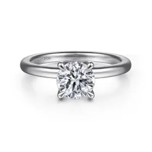 Gabriel 14K White Gold Round Solitaire Diamond Engagement Ring ER15802R4W44JJ
