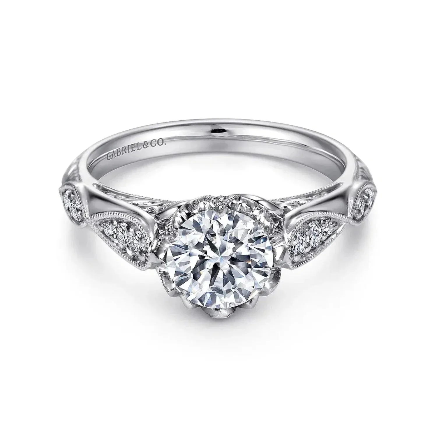 Gabriel & Co. "Jaelyn" Victorian Style Diamond Engagement Ring