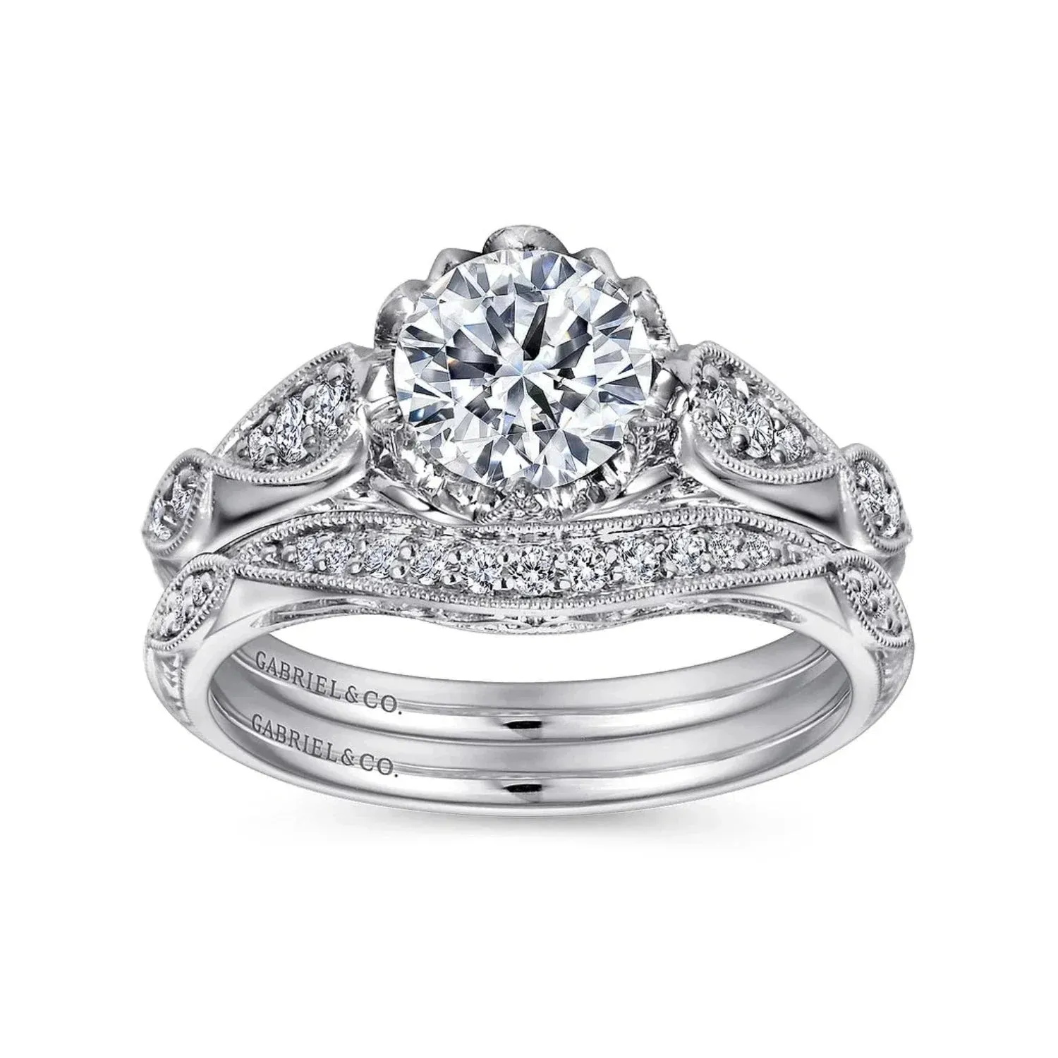 Gabriel & Co. "Jaelyn" Victorian Style Diamond Engagement Ring