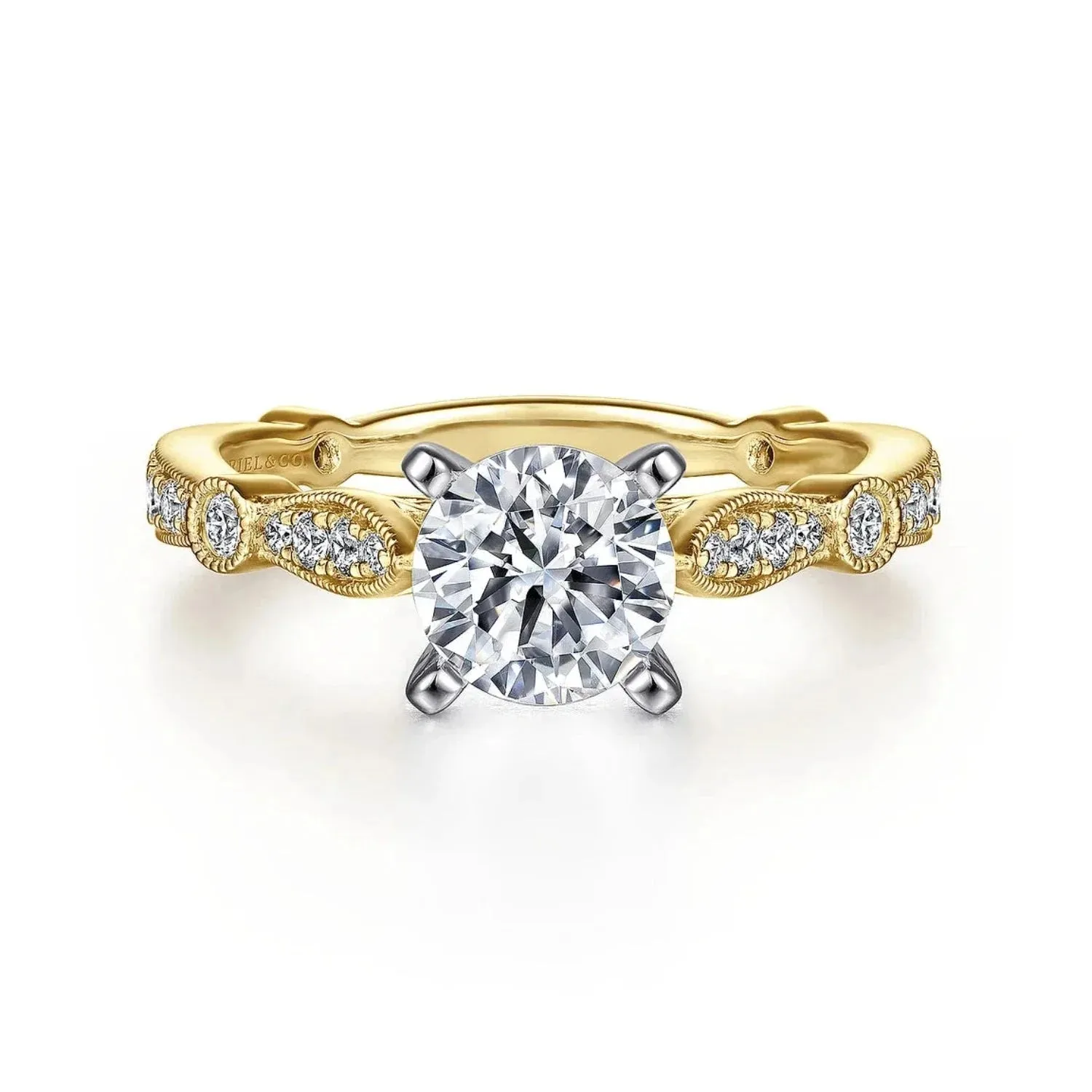 Gabriel & Co. "Mabel" Vintage Style Diamond Engagement Ring