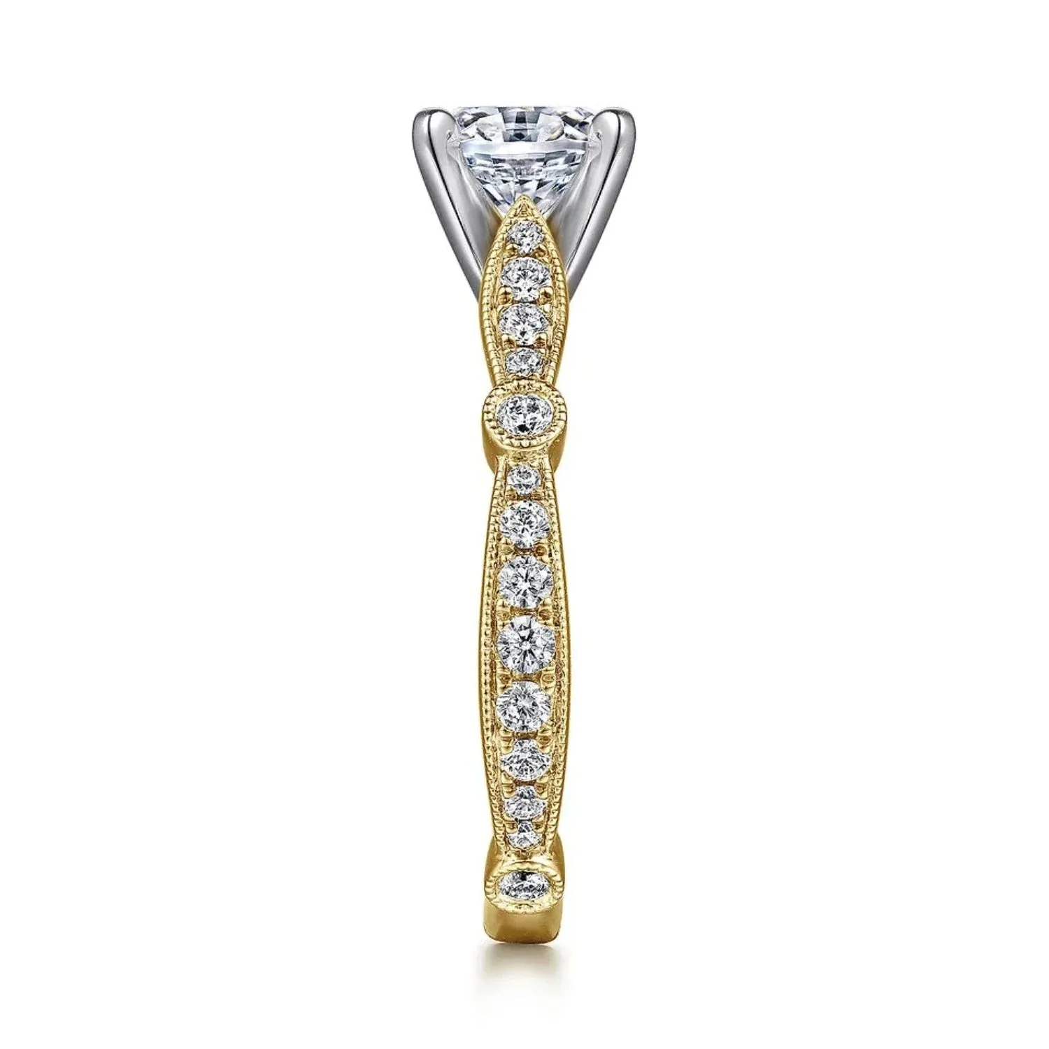 Gabriel & Co. "Mabel" Vintage Style Diamond Engagement Ring