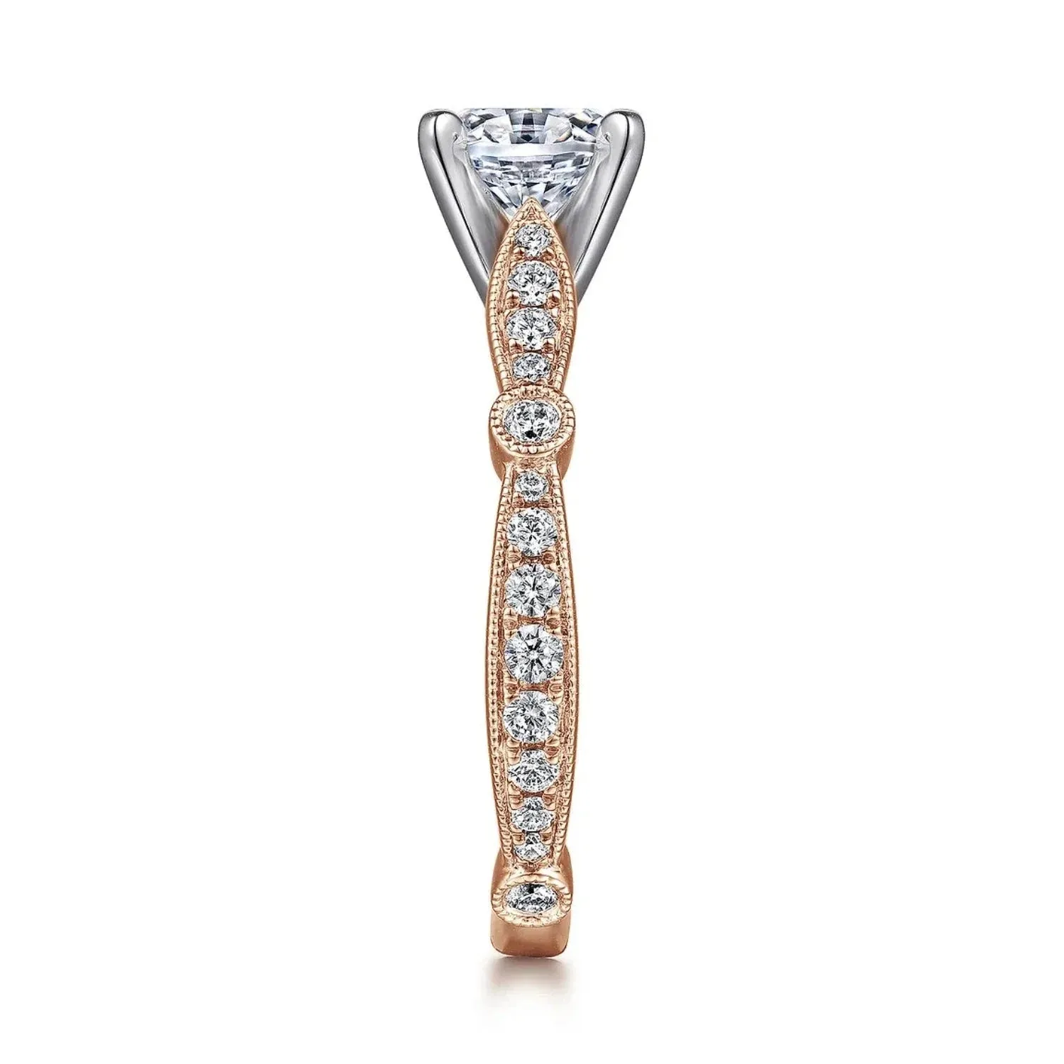 Gabriel & Co. "Mabel" Vintage Style Diamond Engagement Ring