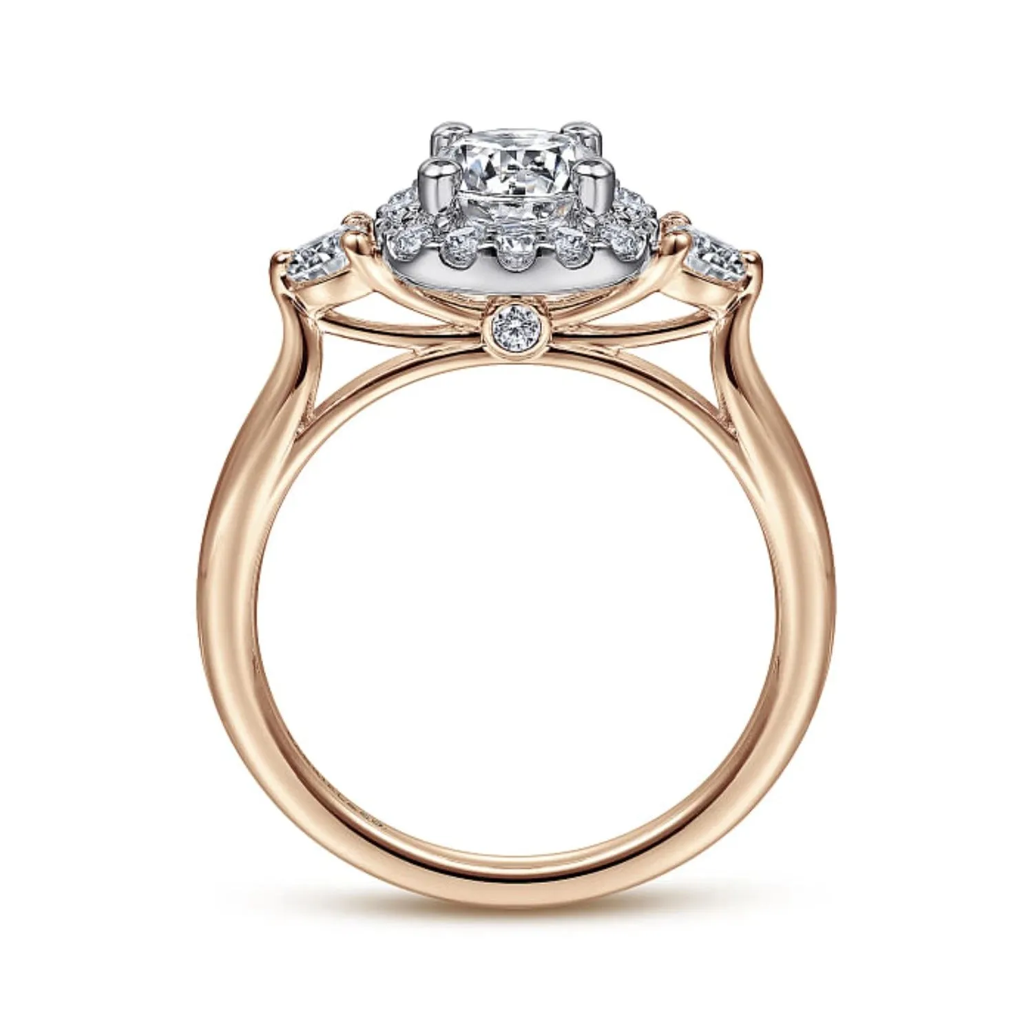 Gabriel & Co. "Martine" Cushion Halo Diamond Halo Engagement Ring