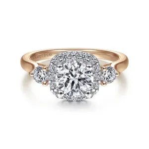 Gabriel & Co. "Martine" Cushion Halo Diamond Halo Engagement Ring