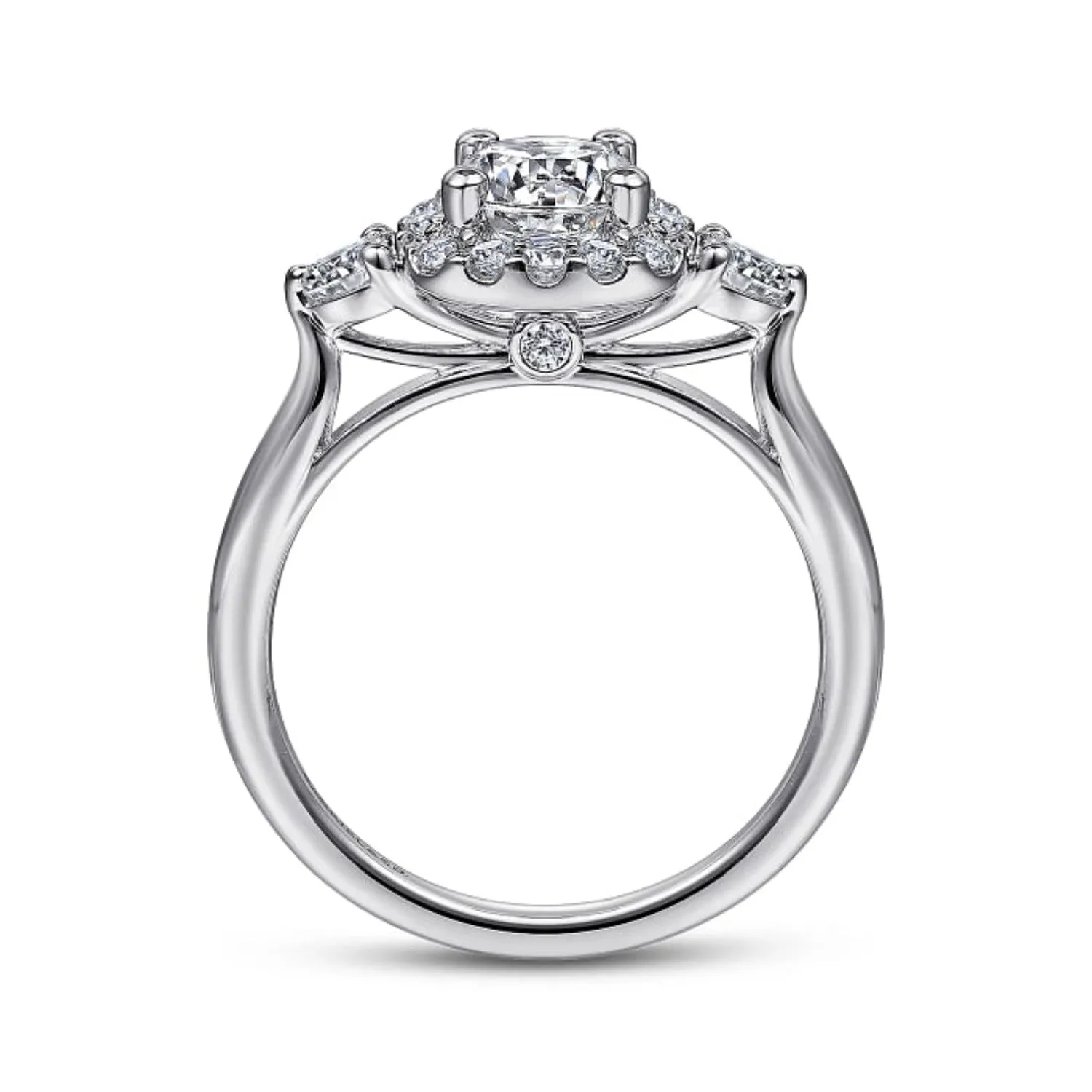 Gabriel & Co. "Martine" Cushion Halo Diamond Halo Engagement Ring