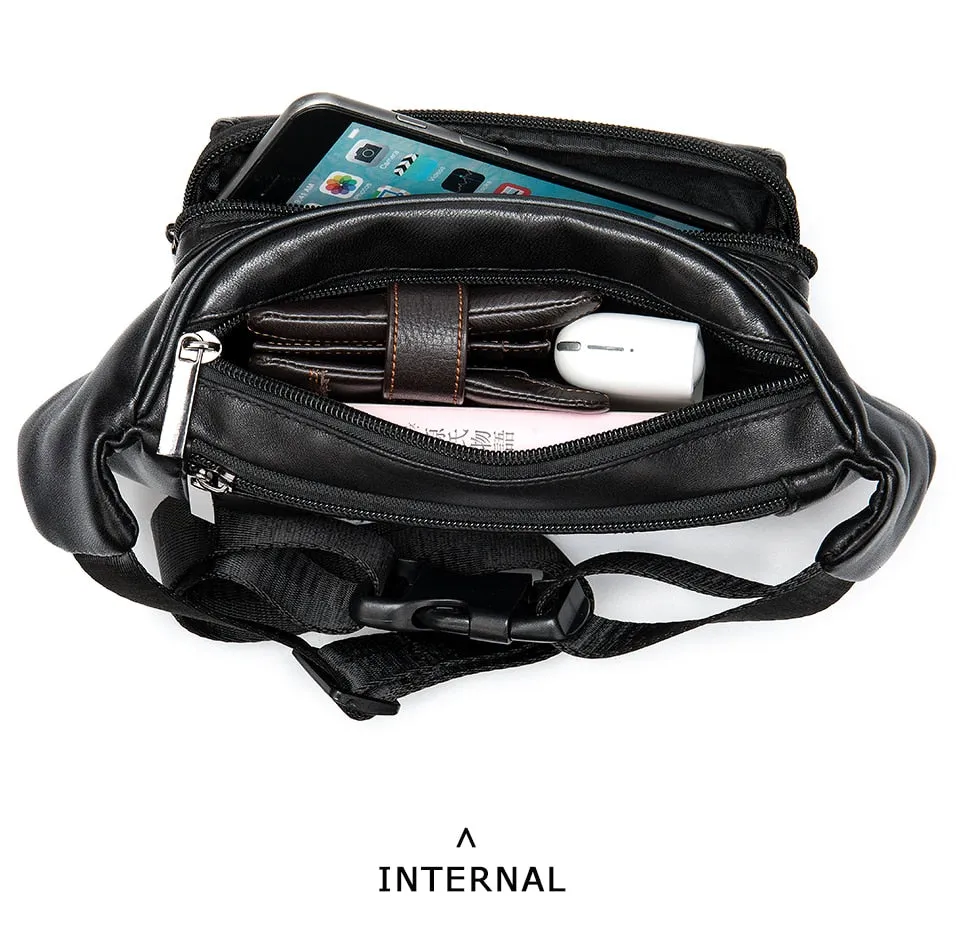 Genuine Leather Men Waist Bags Belt
