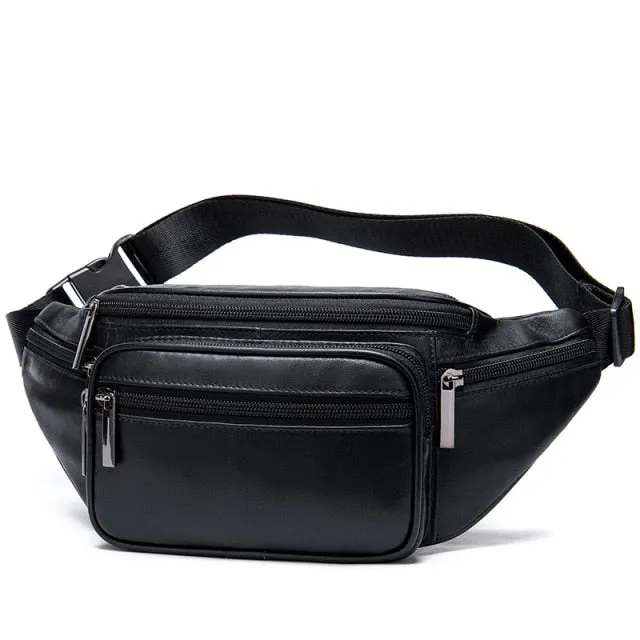 Genuine Leather Men Waist Bags Belt