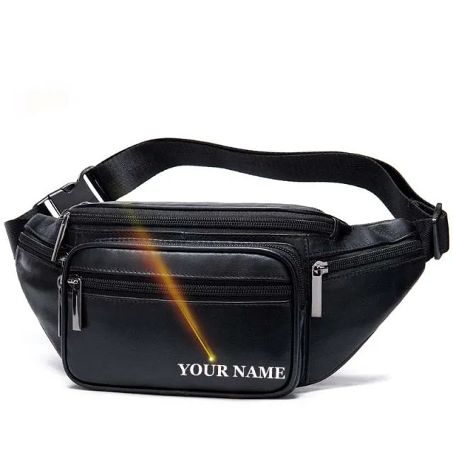 Genuine Leather Men Waist Bags Belt