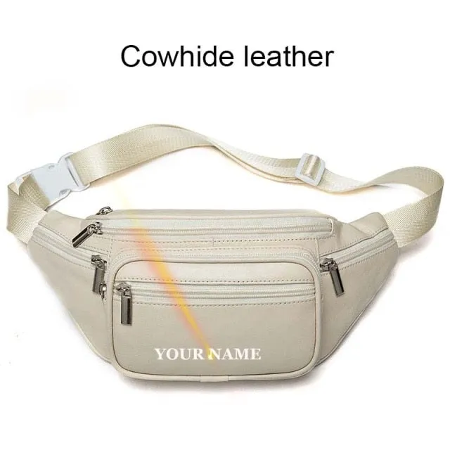 Genuine Leather Men Waist Bags Belt
