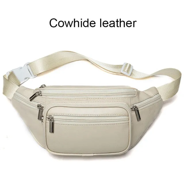 Genuine Leather Men Waist Bags Belt