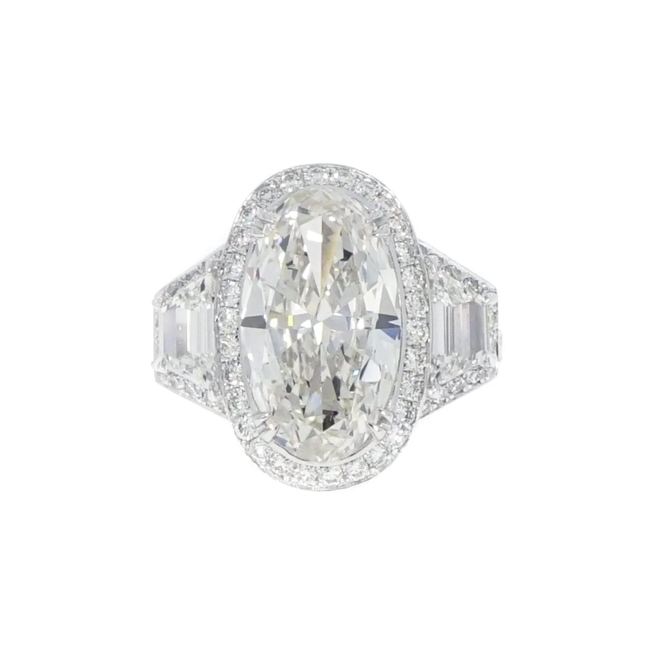GIA Certified 4.34 ct. Oval Diamond Platinum Engagement Ring