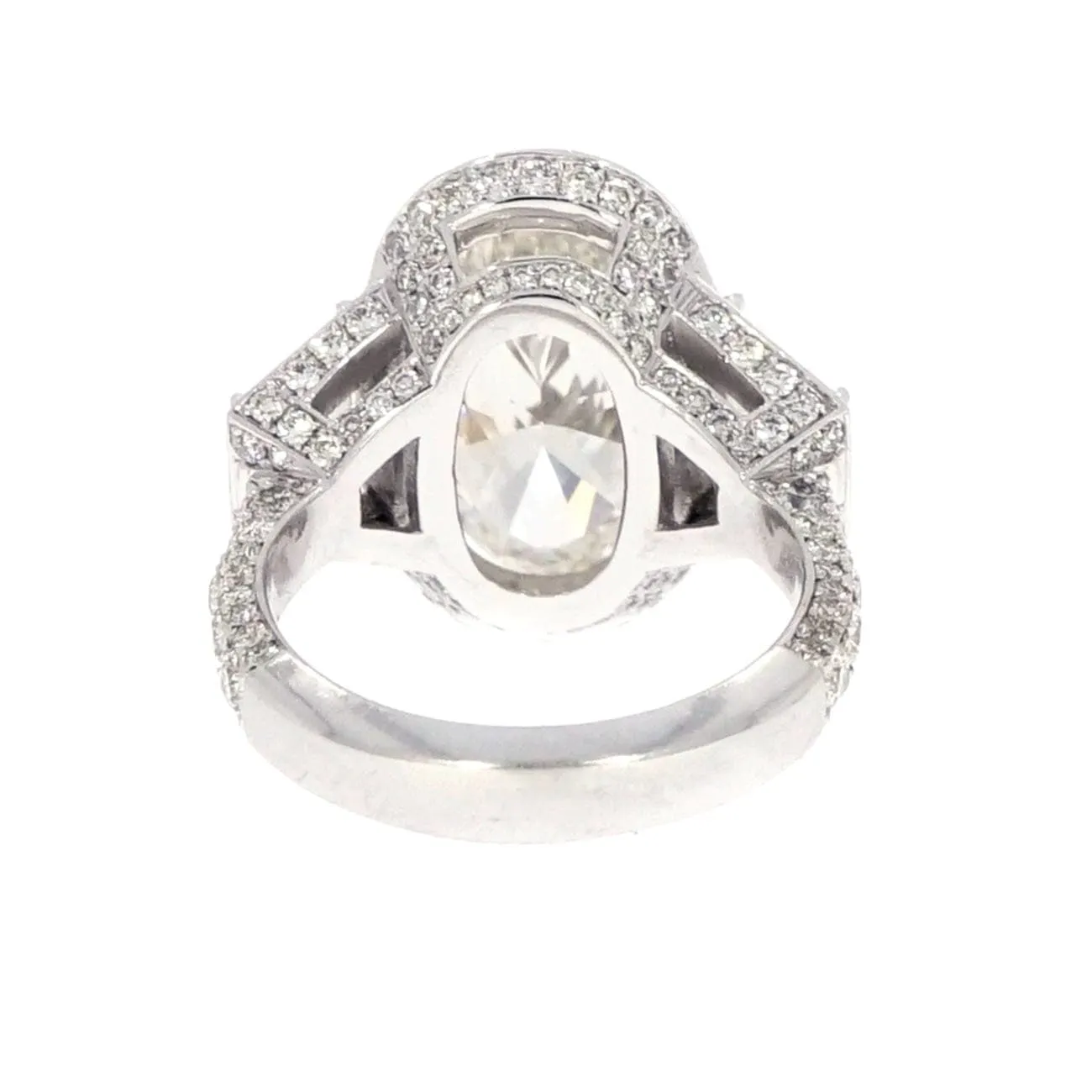 GIA Certified 4.34 ct. Oval Diamond Platinum Engagement Ring