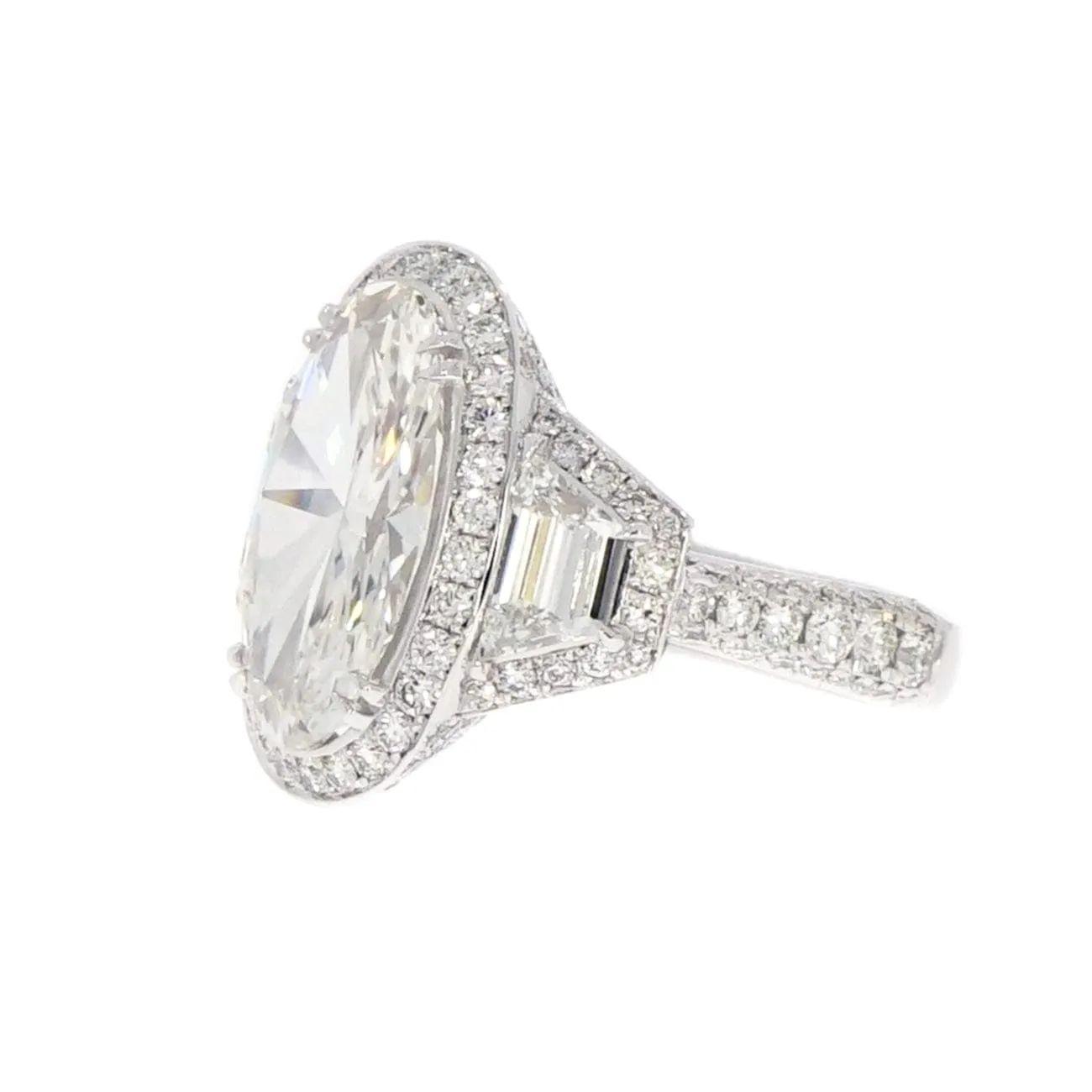 GIA Certified 4.34 ct. Oval Diamond Platinum Engagement Ring