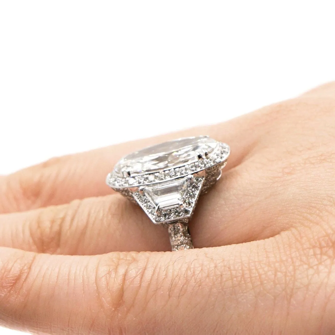 GIA Certified 4.34 ct. Oval Diamond Platinum Engagement Ring