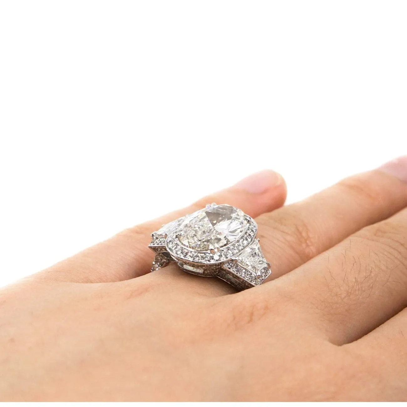 GIA Certified 4.34 ct. Oval Diamond Platinum Engagement Ring