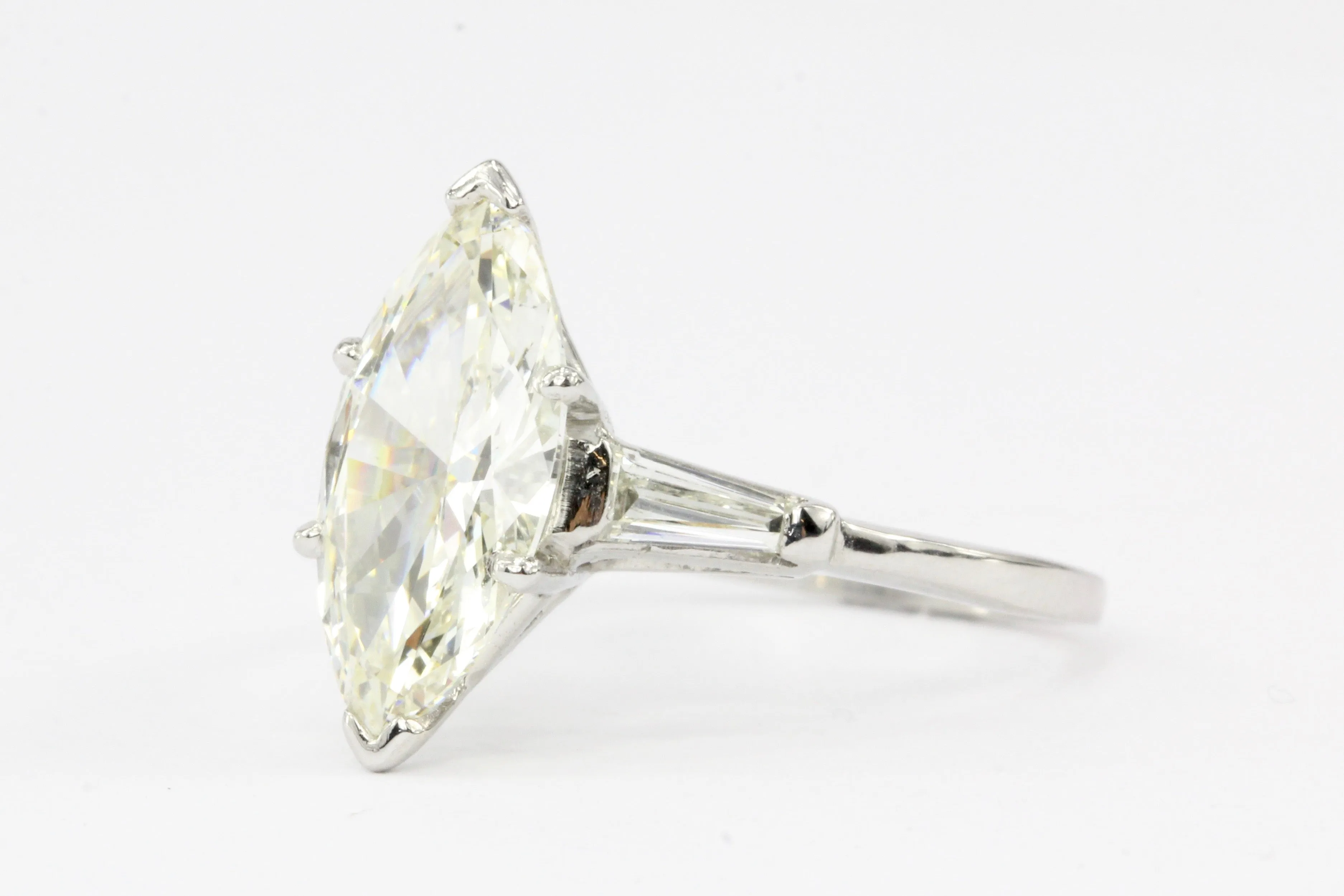 GIA Platinum 2.3 Carat Marquise Diamond Ring
