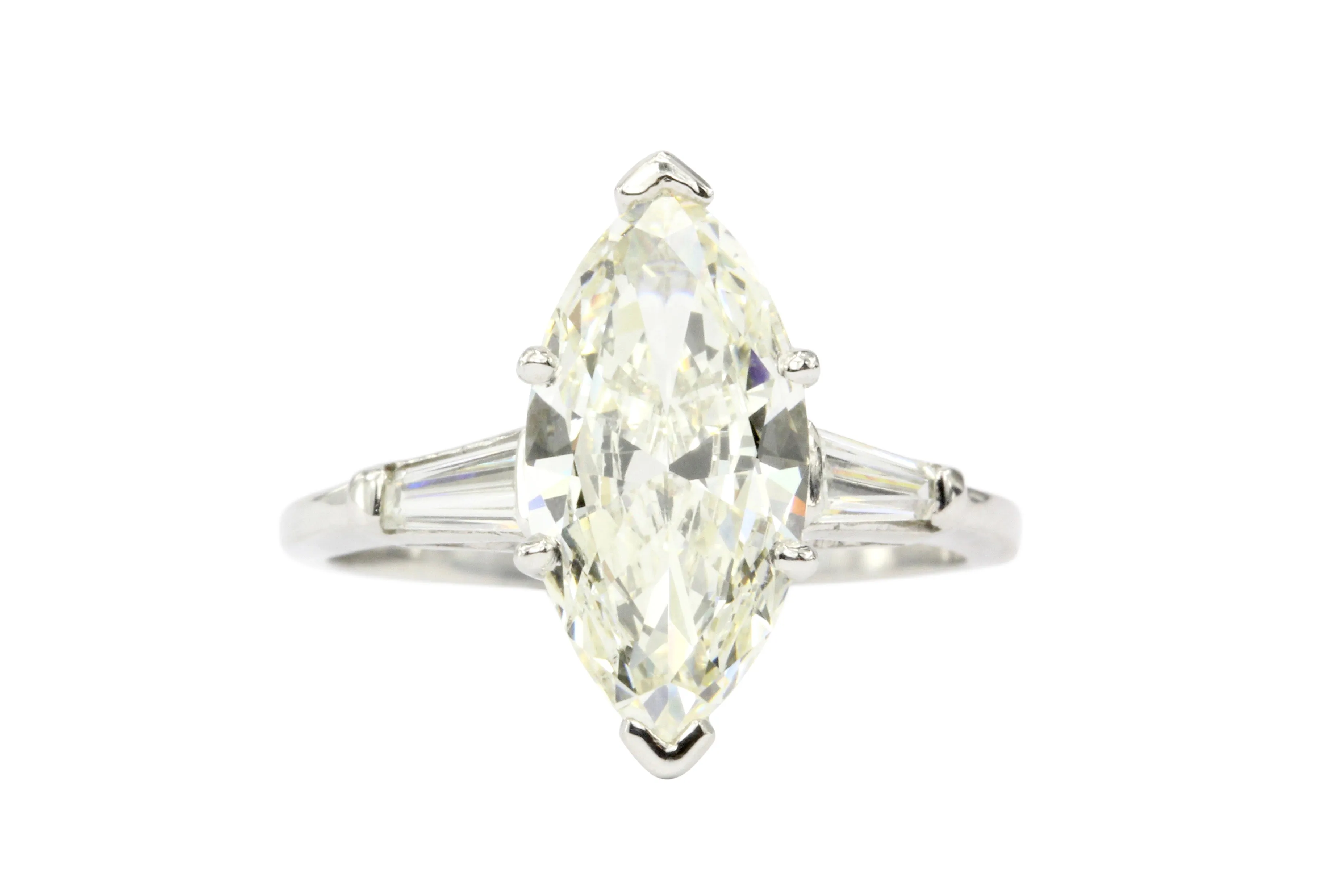 GIA Platinum 2.3 Carat Marquise Diamond Ring
