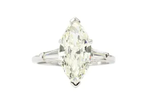 GIA Platinum 2.3 Carat Marquise Diamond Ring