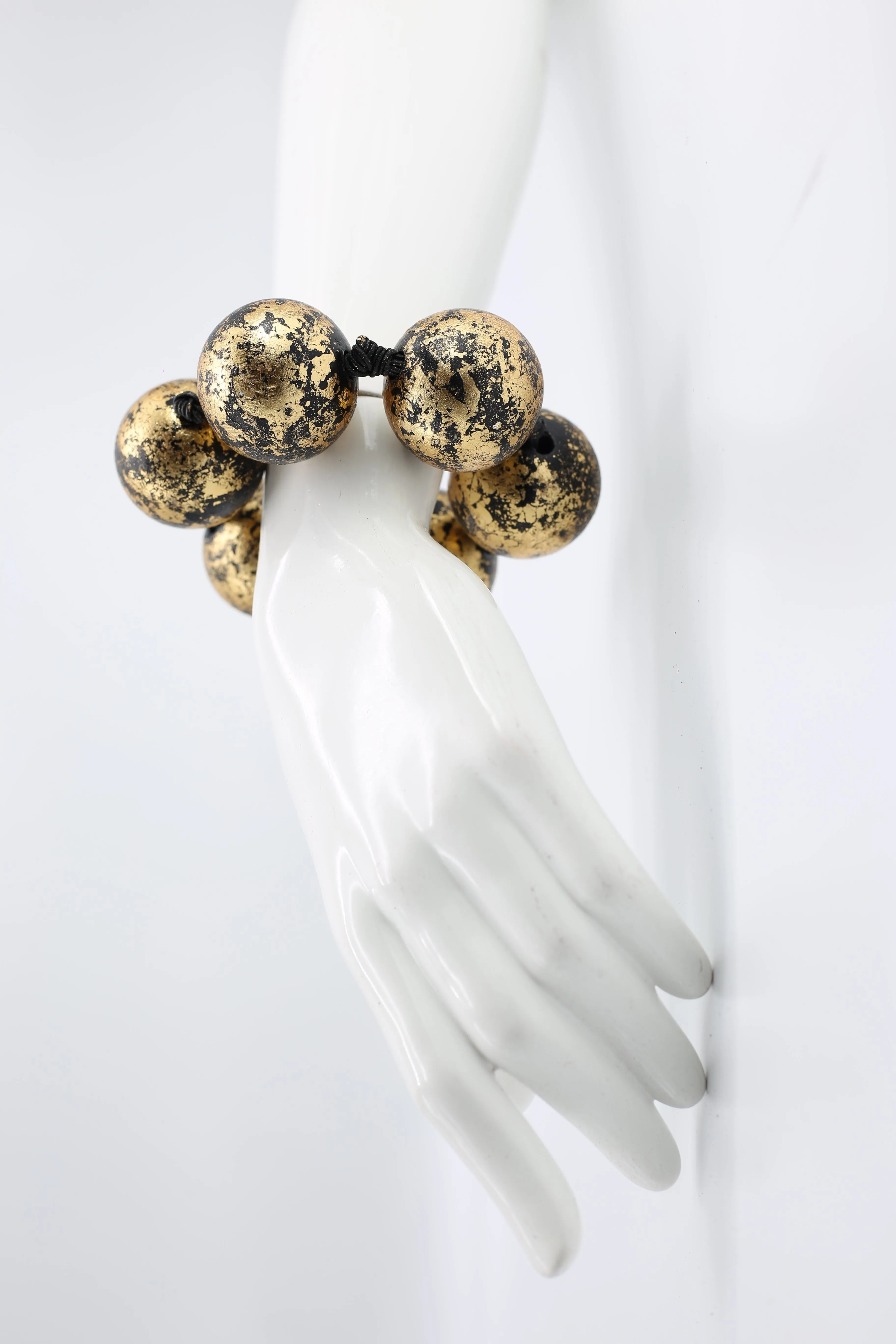 Giant Beads Bracelets - Hand gilded/Hand painted