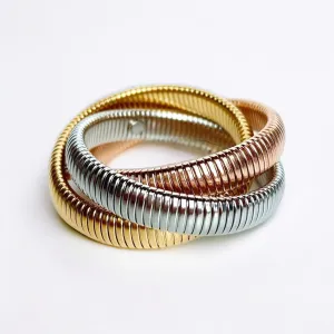Gilded Grace Snake Stack Metal Bracelets
