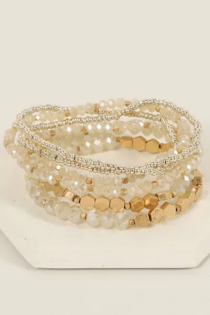 Glass & Metal Bead Bracelet Set