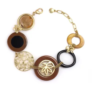 GOLD AND BROWN BEADS  BRACELETS #207BR2101 (3B5/2A2/2A2)