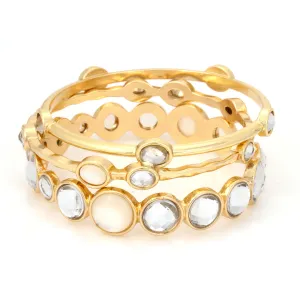 GOLD CRYSTAL 3 PCS  BRACELET #HNB80612 GLD CRY (031314-78)