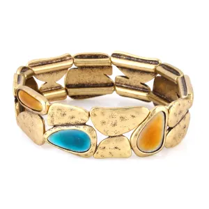 GOLD MULTI COLOR STRETCH BRACELETS #222GN2201 (1F5/10B1)
