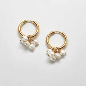 Gold Pearl Huggie Earrings - Best Seller