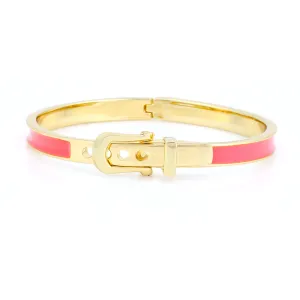 GOLD-PINK BUCKLE HINGED BRACELETS  #FW1404498 (EB5)