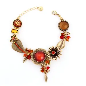 GOLD RED CRYSTAL WRAP AROUND  BRACELETS #194RD2101 (4A4)