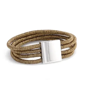 GOLD SILVER MAGNETIC CLASP  BRACELETS #SWR-CP6420 GLD (SG15)