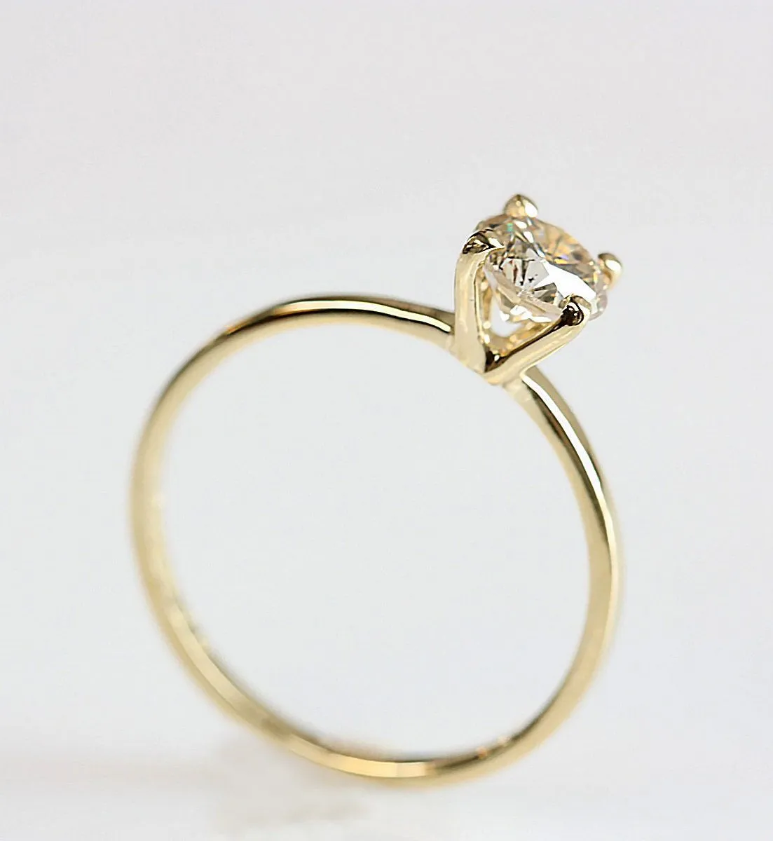 Gold Solitaire Ring-Solitaire diamond ring-Solitaire 6 prong-Solitaire ring 0.30 ct-Dainty Round Cut Solitaire Engagement-Solid gold ring