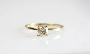 Gold Solitaire Ring-Solitaire diamond ring-Solitaire 6 prong-Solitaire ring 0.30 ct-Dainty Round Cut Solitaire Engagement-Solid gold ring