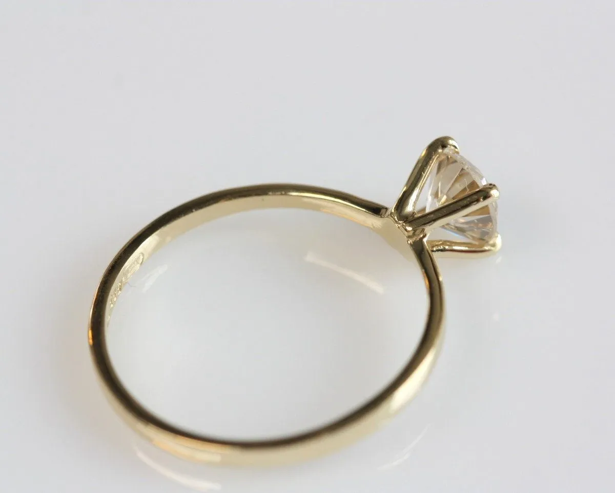 Gold Solitaire Ring-Solitaire diamond ring-Solitaire 6 prong-Solitaire ring 0.30 ct-Dainty Round Cut Solitaire Engagement-Solid gold ring