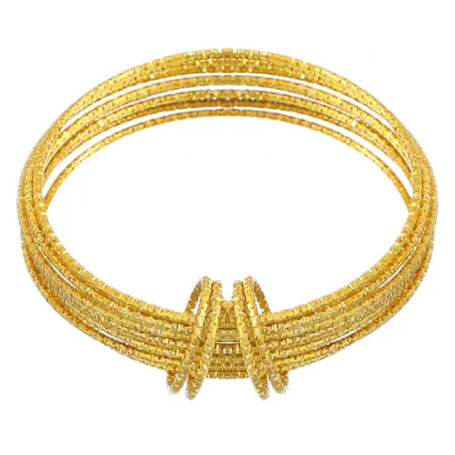 Gold Thin Multi Line Bangle Bracelets