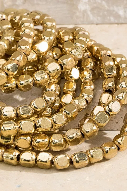 Gold-Tone Metal Bracelet Stack