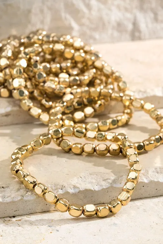 Gold-Tone Metal Bracelet Stack