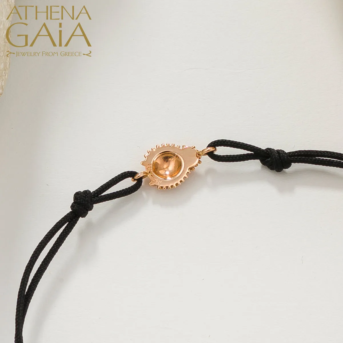 Golden Beetle With Diamonds Adjustable Cord Bracelet