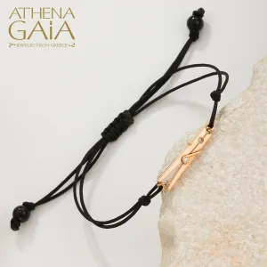 Golden Clip With Diamond Adjustable Cord Bracelet