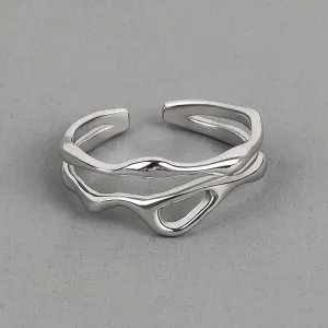Gothic Punk Pearl Twining Rings for Women Vintage Set Jewelry