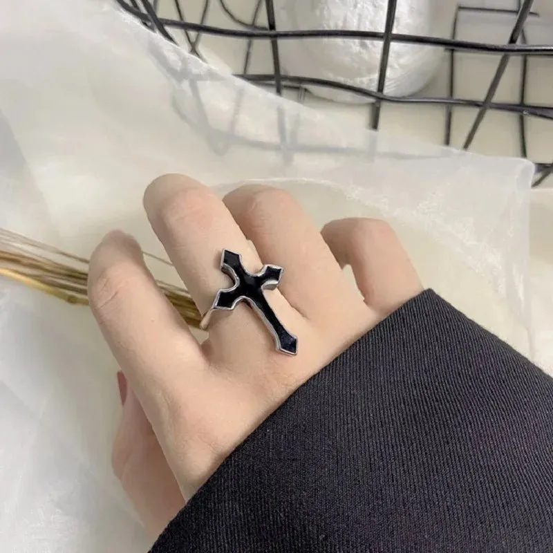 Gothic Punk Pearl Twining Rings for Women Vintage Set Jewelry