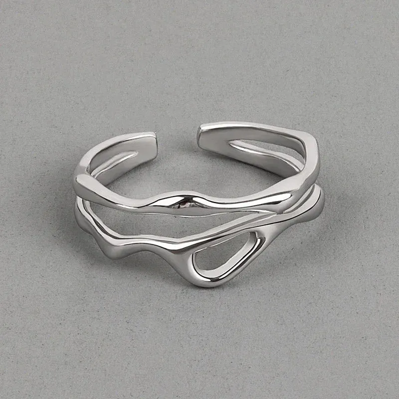 Gothic Punk Pearl Twining Rings for Women Vintage Set Jewelry
