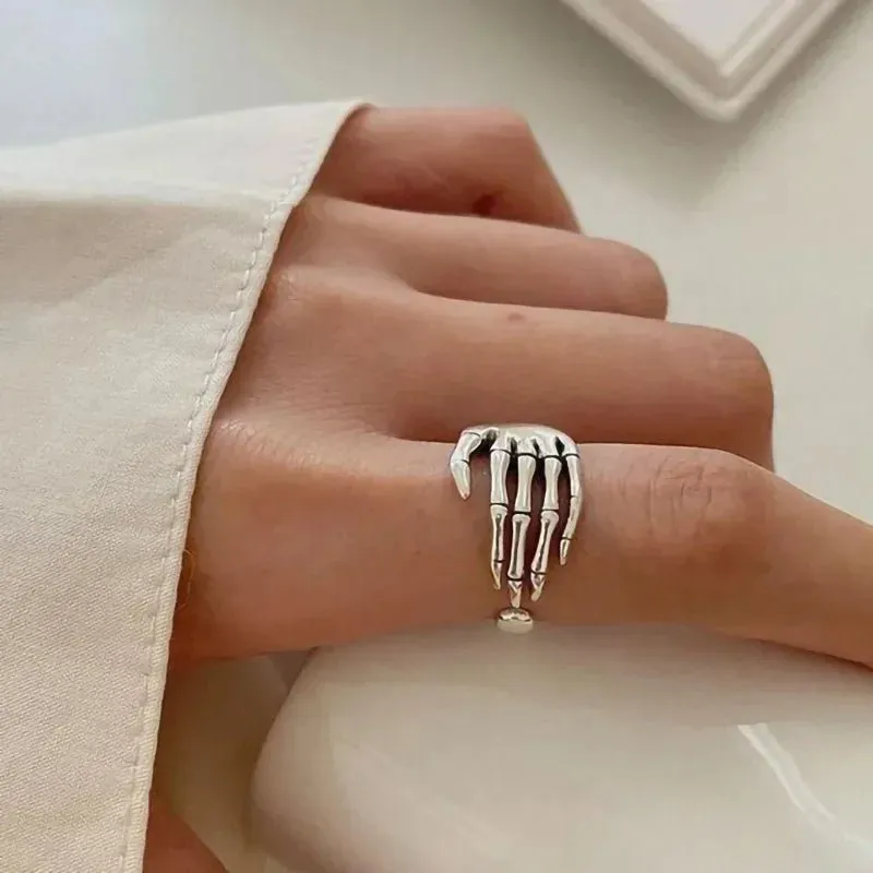 Gothic Punk Pearl Twining Rings for Women Vintage Set Jewelry