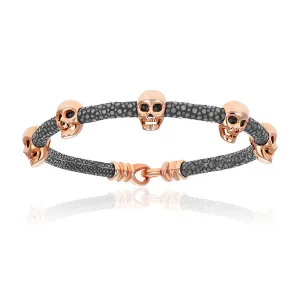 Gray Multi Skull Stingray with Rose Gold