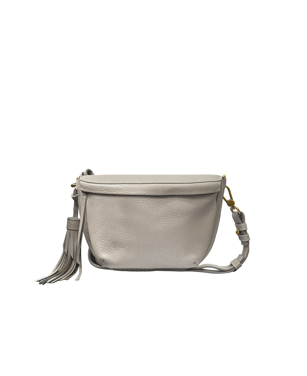 Gray Taupe Leather Sling Bag Crossbody