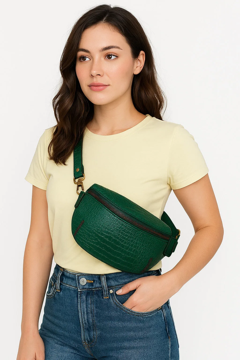 Green Casual Waist-Bag