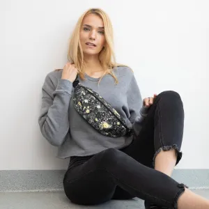 Grey Floral Fanny Pack