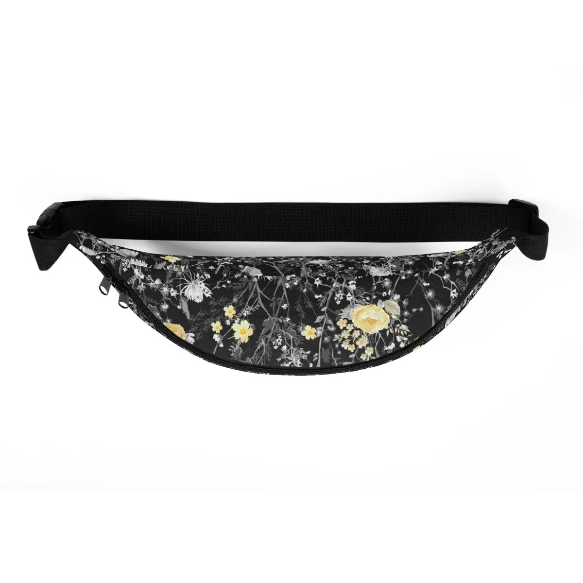 Grey Floral Fanny Pack