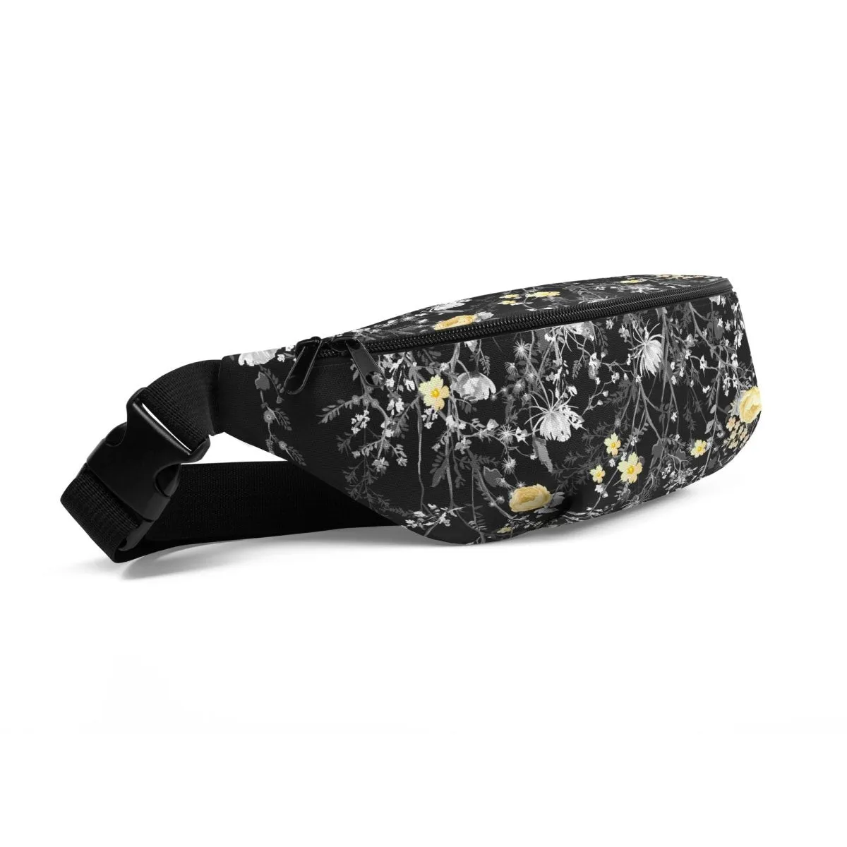 Grey Floral Fanny Pack